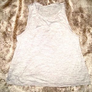 Heathered stone stretch tank